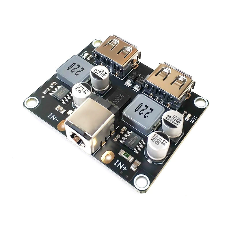 Двухпортовая платформа быстрой зарядки 12V24V до QC3.0 с двумя USB-выходами, поддерживает Apple и Huawei, FCP