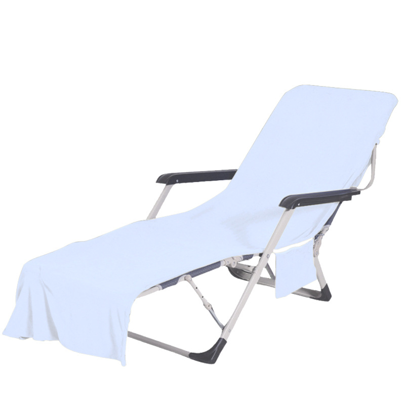 Fábrica en stock transfronterizo de microfibra de terciopelo de doble cara cubierta de silla de playa toalla reclinable toalla de playa absorbente de secado rápido