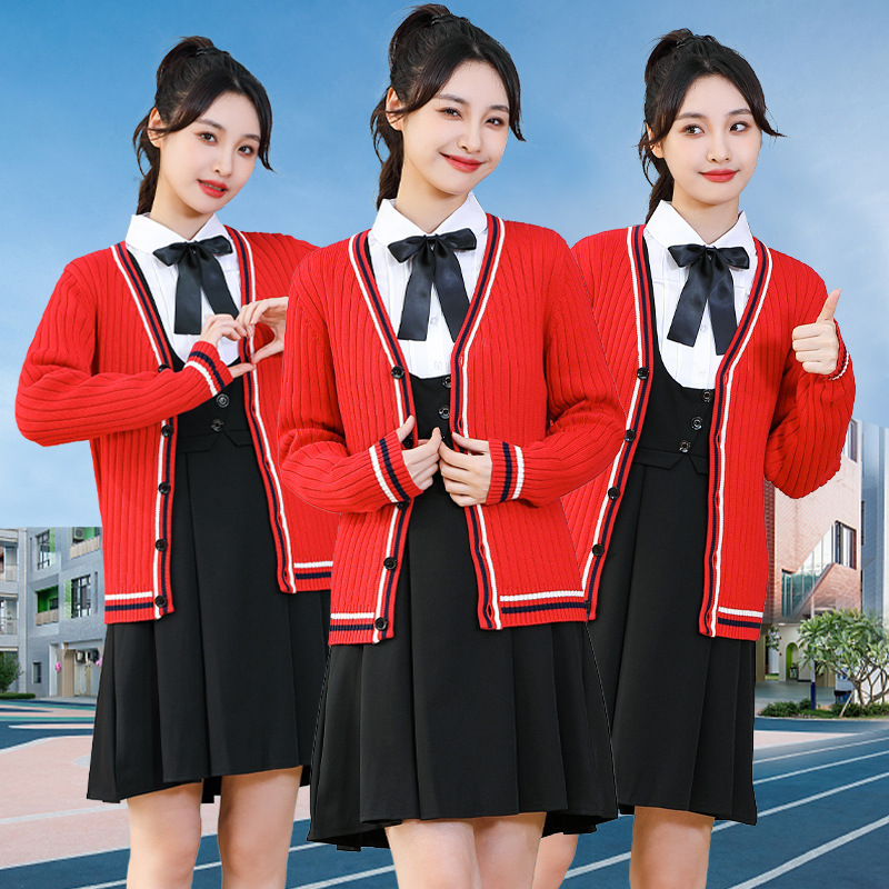 Sweater autumn and winter suit women's spring new British kindergarten uniform school uniform professional commuter skirt wholesale