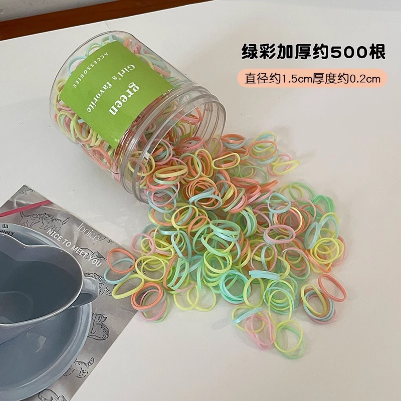 Color caramelo tira de goma desechable bebé anillo de goma para niños no lastimar cabello de las niñas tiras de goma