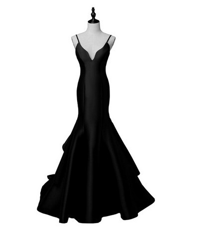 Europa y América del comercio exterior Amazon AliExpress deseo nuevo elegante simple Correa fishtail satén vestido de noche se puede personalizar