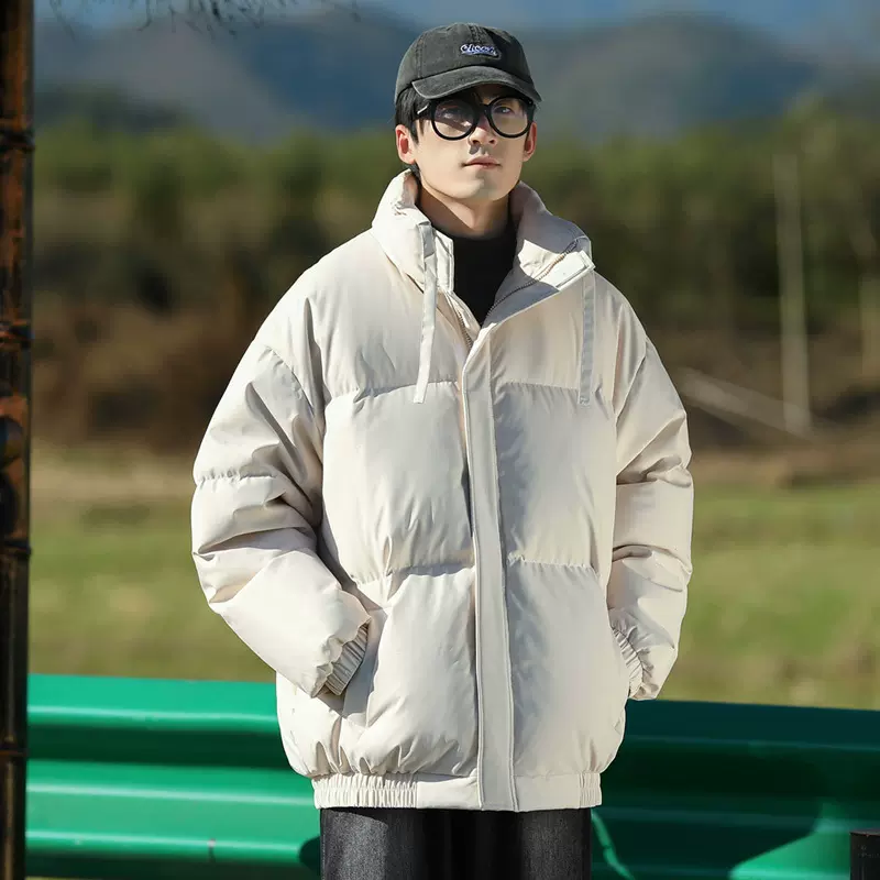 冬季新款大码跨境羽绒服面包服男士冬季外套网红同款加厚情侣外套
