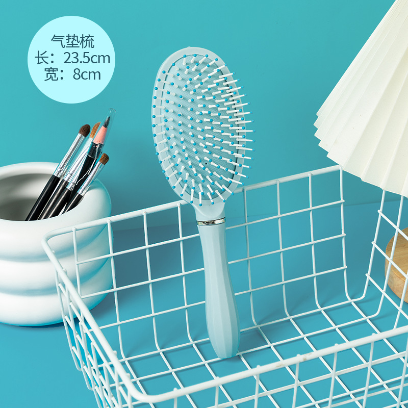 Peine de pelo suave y esponjoso de color crema Peine de cojín Peine de pelo rizado Peine de tubo especial para mujer Peine de masaje doméstico para mujer Peine de costillas