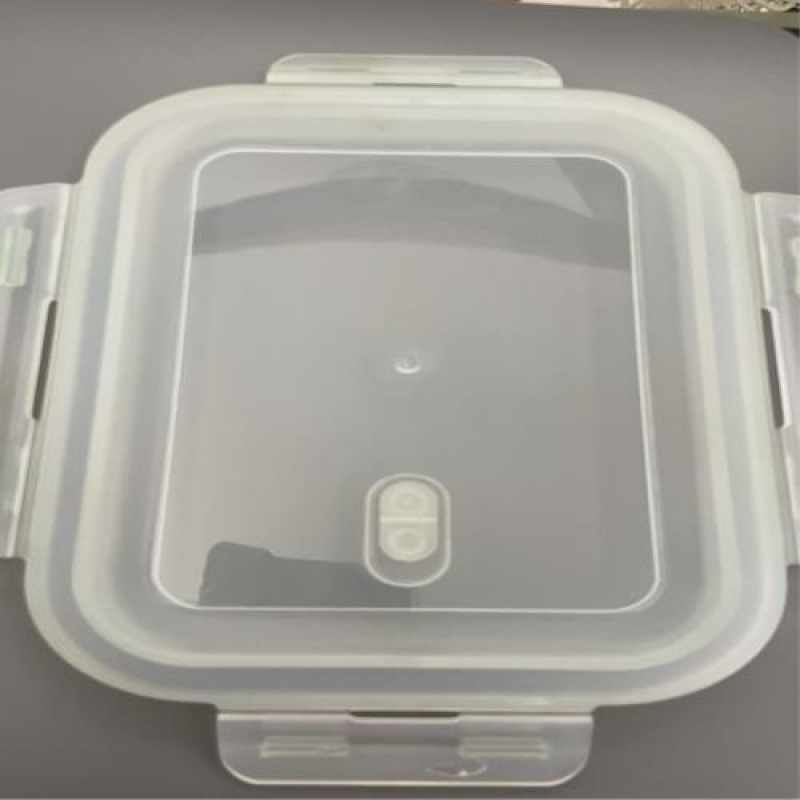 Cuatro bordes de botón de vidrio caja de almacenamiento de microondas caja de almuerzo caja de sellado accesorios cubierta de caja de mesa cubierta de sellado de tazón image 14
