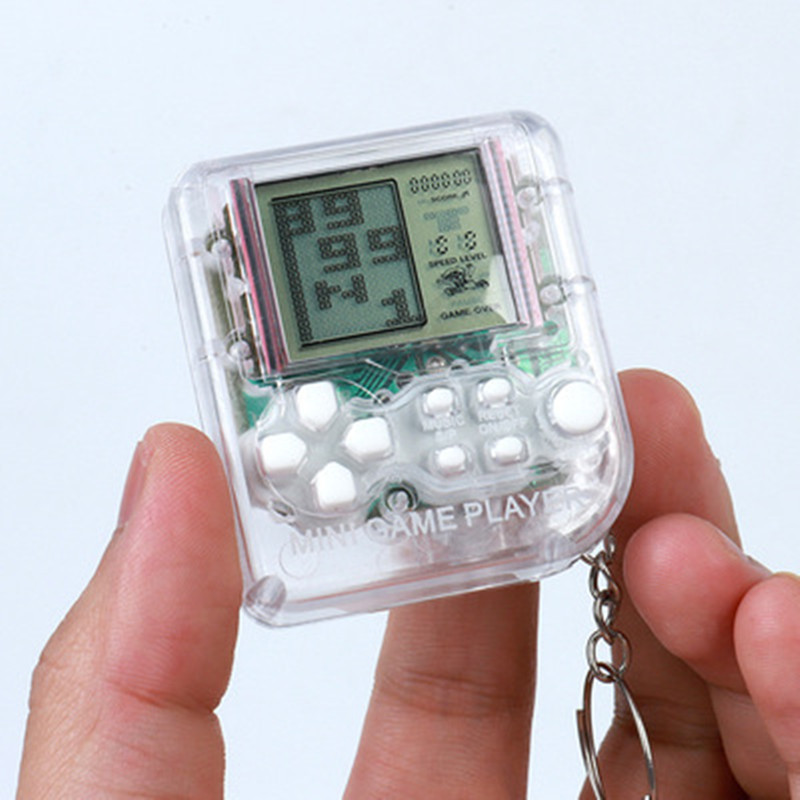 Mini máquina de juego electrónica de mano Tetris máquina de juego de descompresión nostálgica juguete regalo creativo llavero