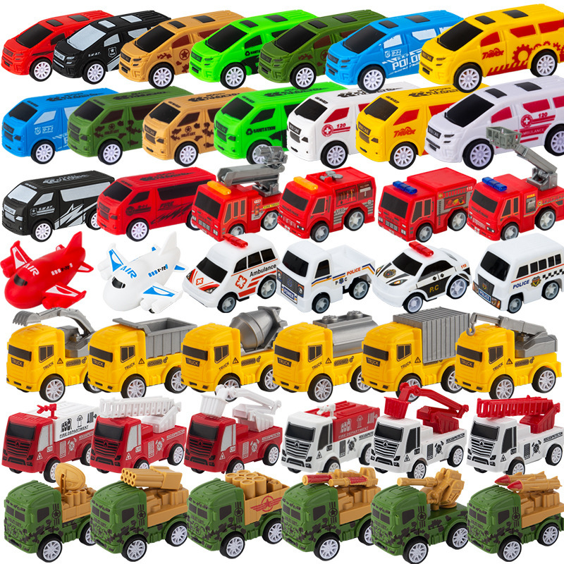 Children's back force inertia car boys and girls aircraft engineering military model set wholesale mini traffic toys