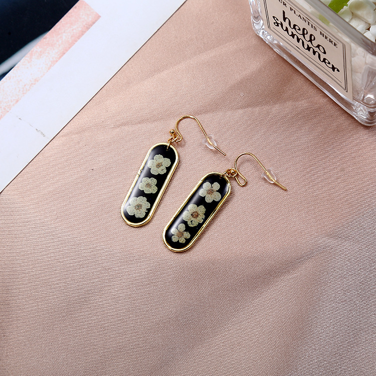 Retro Flower Resin Enamel Womenu0027S Drop Earrings 1 Pair