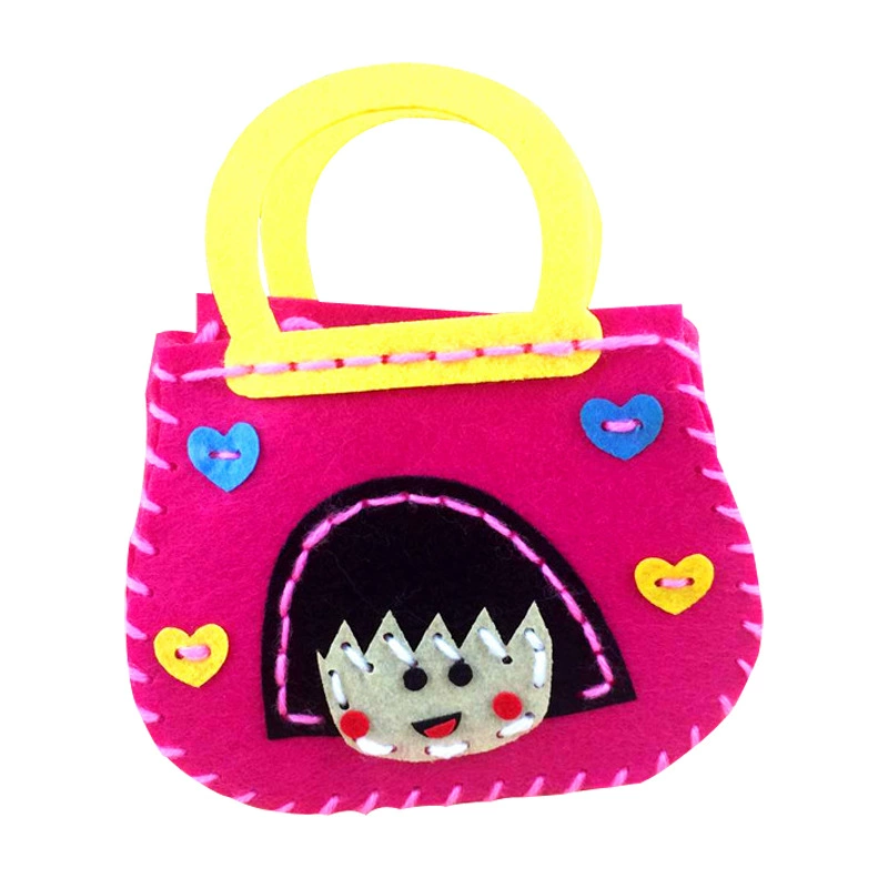 Felt Non-Woven Craft Bag Kit, DIY Handmade Purse Materials, 15×19 cm, Kids Craft Set
