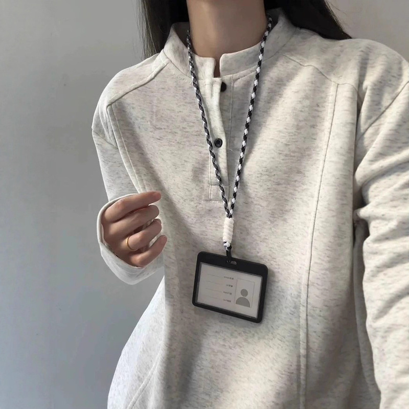 Heavyweight Sweatshirt for Men, Spring and Autumn Season, Regular Shoulder, Long Sleeve, Trendy, Stylish, High-End Feel, Henley Collar, Base T-Shirt