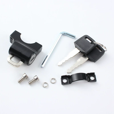 Electric motorcycle helmet lock anti-theft anti-theft fixed helmet lock hook small helmet lock (Helmet lock) - black