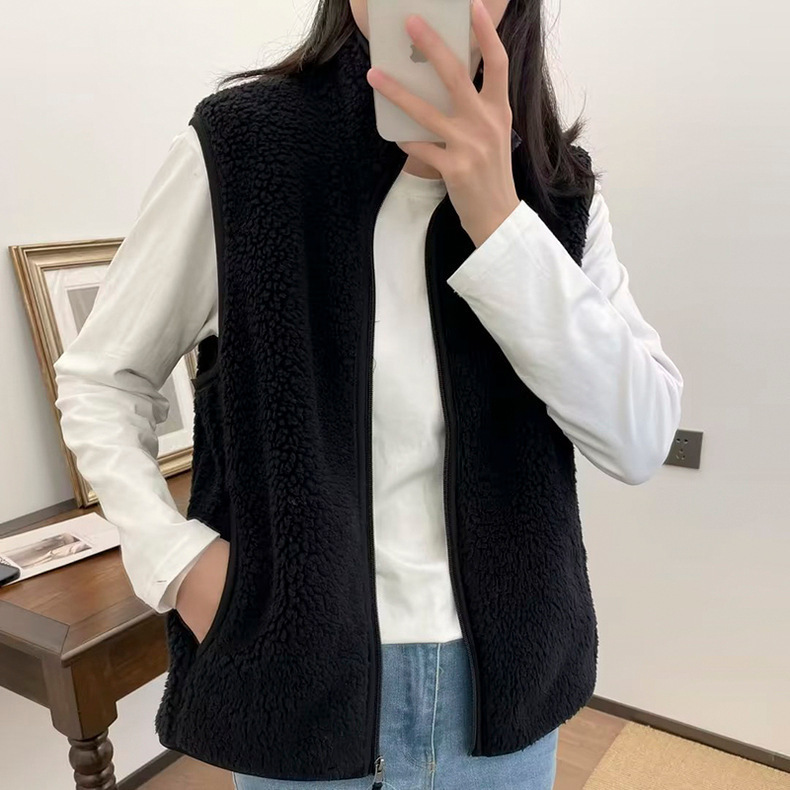 24 Long Velvet Fleece Vest Fleece Vest Autumn and Winter Warm Sports Vest Sleeveless Jacket Women's 451441 24 Long Velvet Fleece Vest Fleece Vest Autumn and Winter Warm Sports Vest Sleeveless Jacket Women's 451441