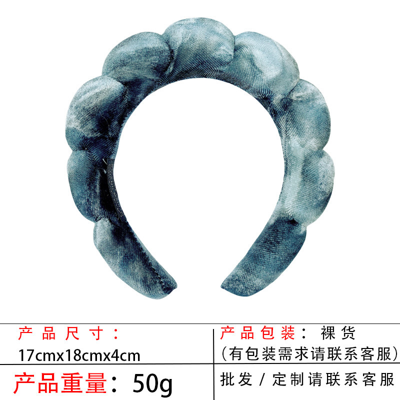 跨境海绵云朵发箍批发高颅顶高级感毛巾布麻花女士洗脸手腕带头箍|undefined