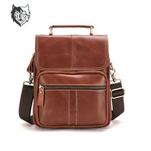 男士斜挎包真皮手工皮具头层牛皮男士包包休闲潮跨境新品一件代发