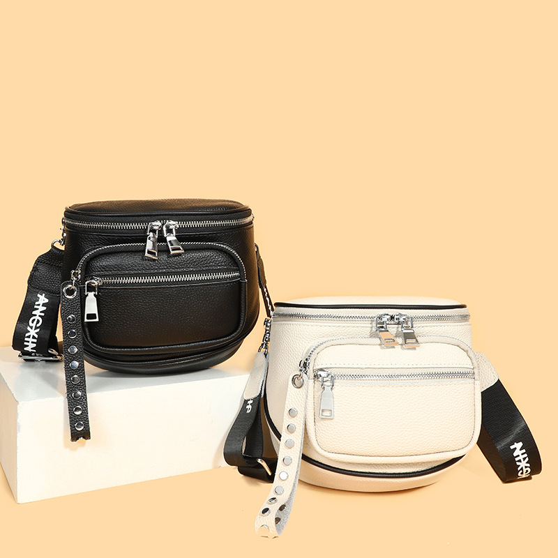 跨境新款韩版潮流真皮女包时尚休闲户外旅行单肩斜跨女士腰包bags