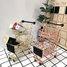 儿童迷你仿真购物车手推车过家家玩具食物益智模型创意收纳车小号