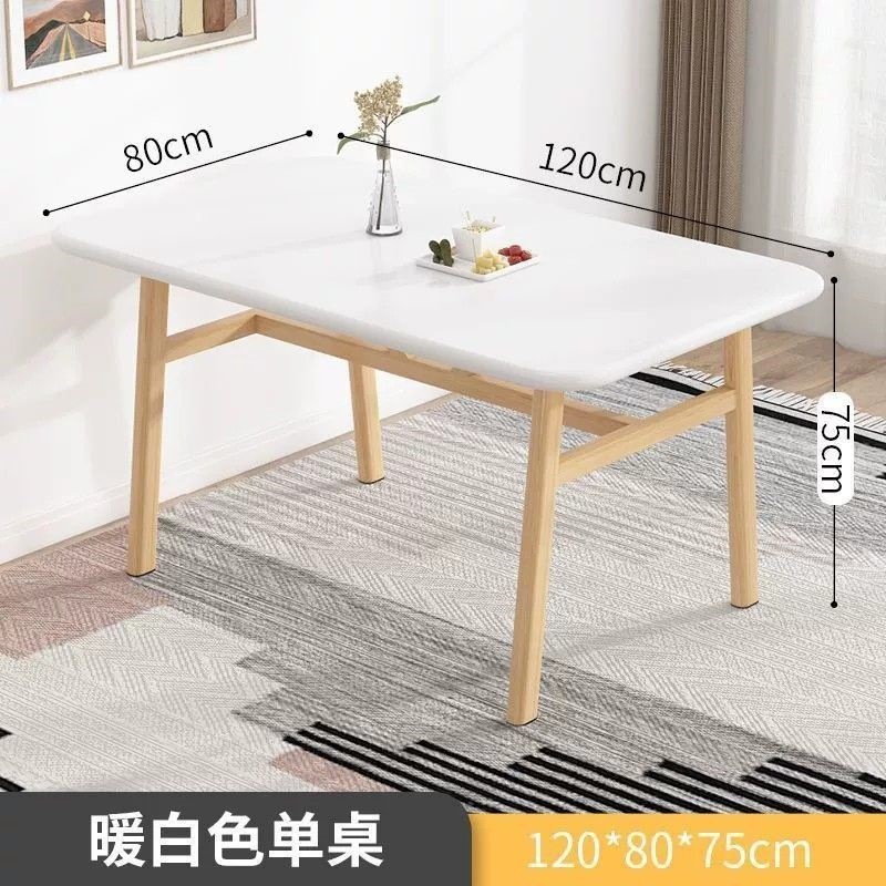 【加厚】餐桌快餐店长方形餐桌椅组合家用商用简约原木色吃饭桌子|undefined