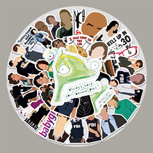 50张不重复夏犯罪心理涂鸦贴纸美剧个性跨境DIY滑板行李箱贴纸