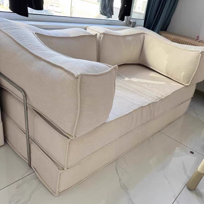 Fabric Sofa Living Room Small Apartment Rental Single and Double Compressed Sofa Removable and Washable All-In-One Folding Sofa Bed