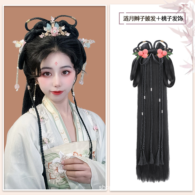 성인 복숭아를 묶은 붉은 달 머리띠