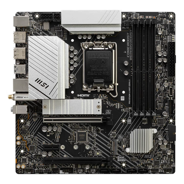 [MSI PRO B760M-A WIFI DDR4, материнская плата для ПК, совместима с процессорами 12-го, 13-го, 14-го поколений]