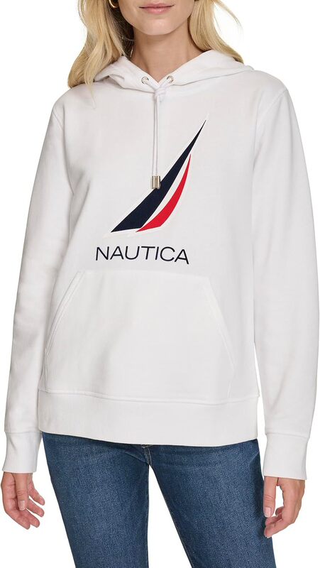 Nautica Women's Logo Pullover Hoodie Sweatshirt