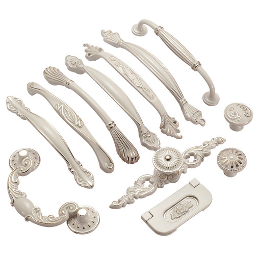 Yijia European style handle ivory white modern simple wardrobe cabinet drawer handle wardrobe cabinet handle zinc alloy