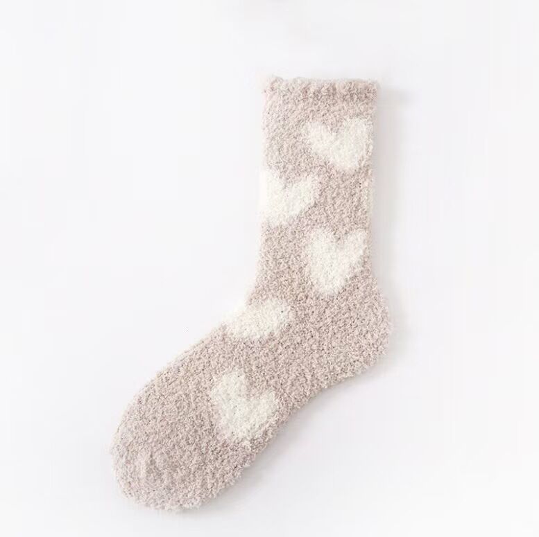 Otoño y invierno espesar coral calcetines de calcetines de calcetines de cama de peluche para niños y niñas cálidas en el hogar