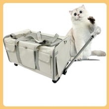 便携外出猫包新款宠物拉杆箱可折叠大万向轮透气猫咪外出包狗狗包