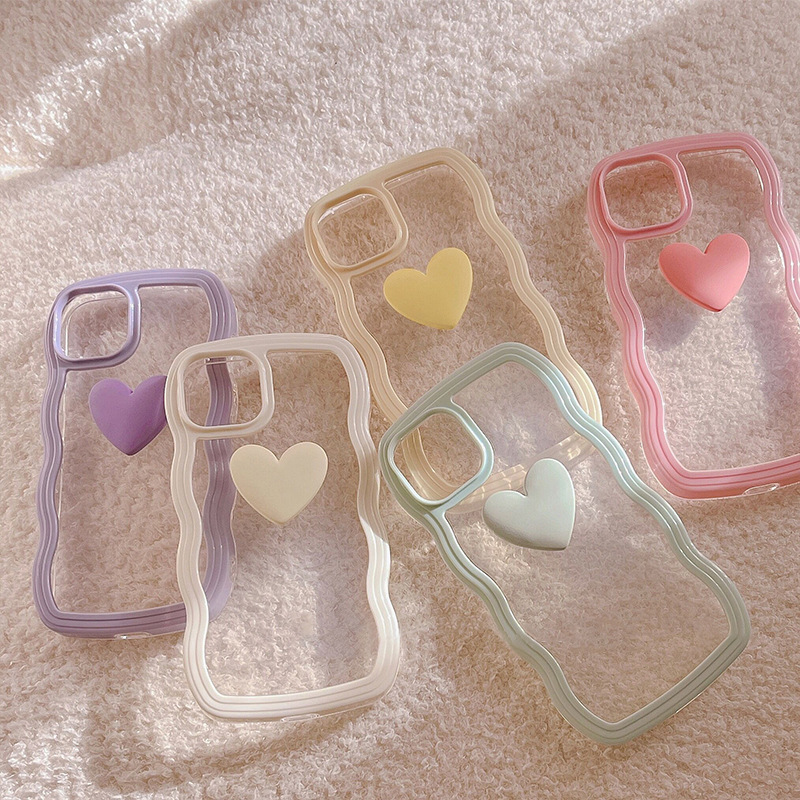 Title 3, Love Wave Border Phone Case Transparent 3D, pro...