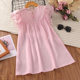 Foreign trade children's clothing new 2022 summer Korean version embroidered flying sleeve princess skirt girls dress wholesale one piece on behalf of