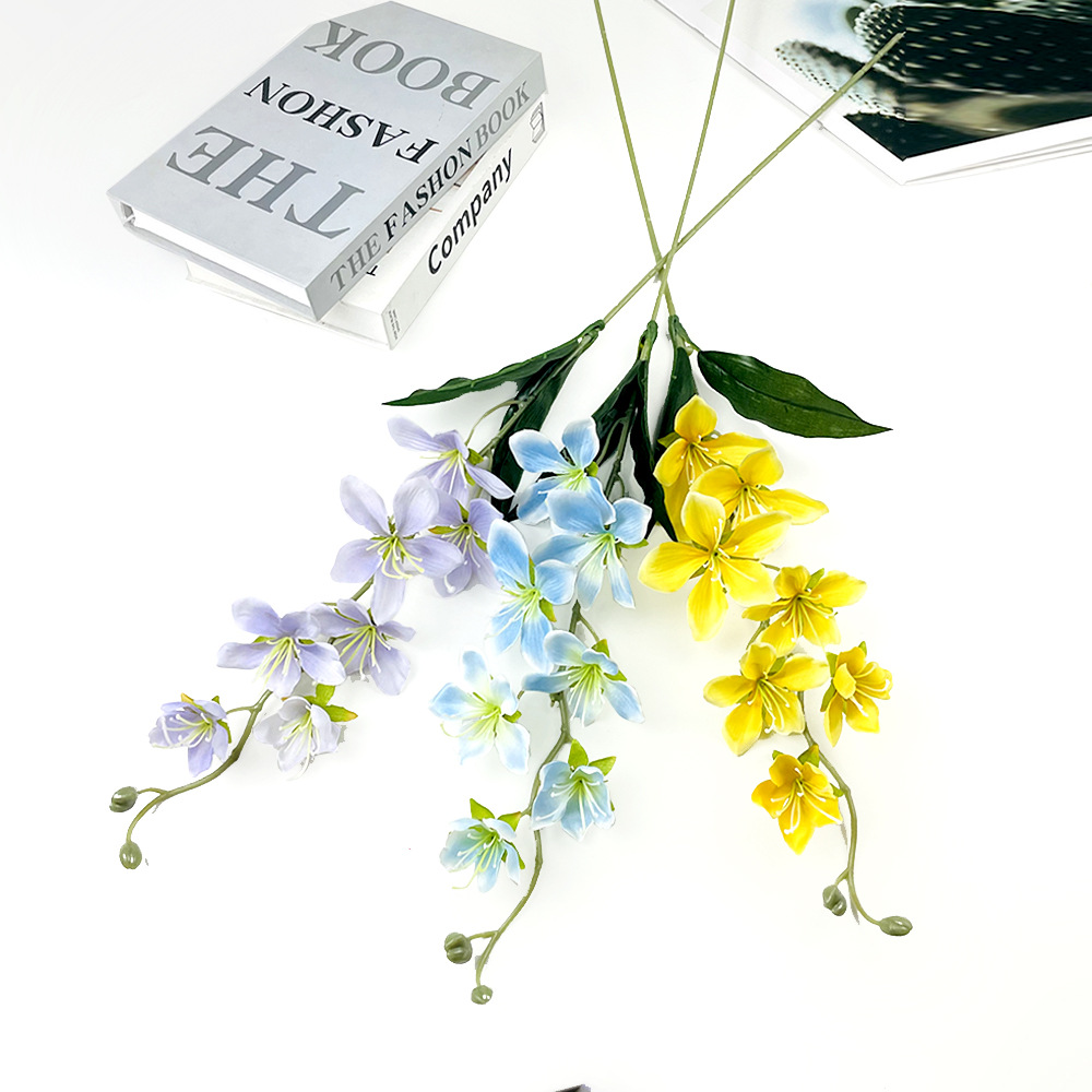 7 flores falsas de magnolia de rama única sala de bodas decorativa floral decoración de la mesa del hogar accesorios