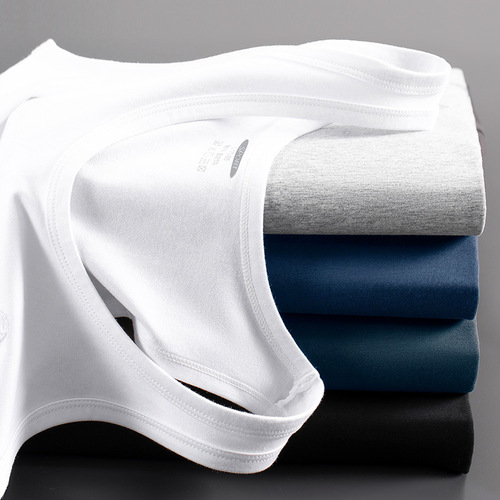 Men's Modal Tank Top Summer Ice Cool Track Suit Innerwear Spring Autumn Sleeveless White Grandpa Sweatshirt