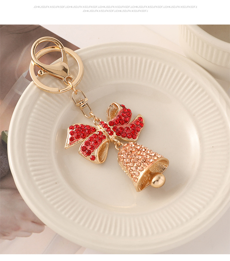 European Style Alloy Bell Christmas Unisex Bag Pendant Keychain display picture 4