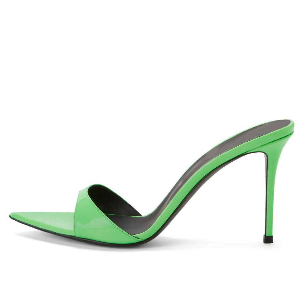 green high heel sandals