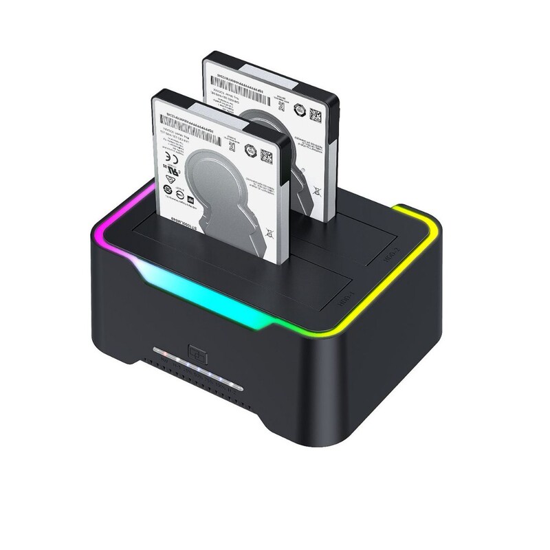 USB3.0 dual hard disk base 2.5/3.5-inch serial port copy computer cloning-free system hard disk base USB3.0 dual hard disk base 2.5/3.5-inch serial port copy computer cloning-free system hard disk base
