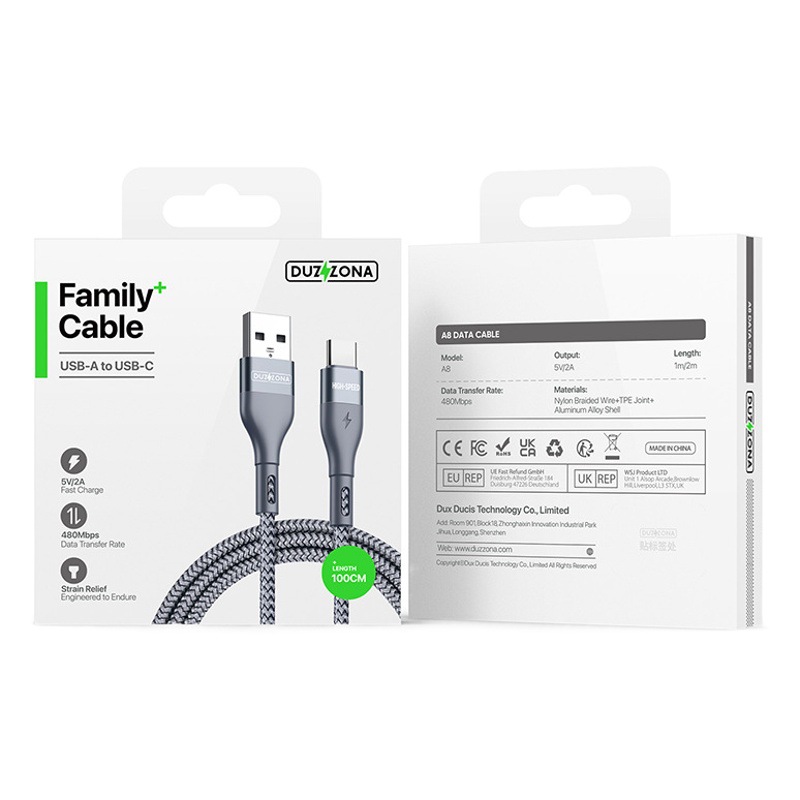 Adecuado para Samsung Huawei Ttype-C cable de datos 1 m 2 M nylon trenzado USB hogar cable de carga de fábrica al por mayor