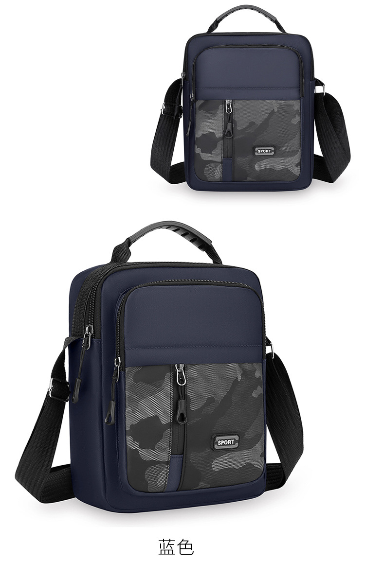 179g Weight Polyester Lining Material Sewing Thread Fashion Element Zipper Closure Type Sling Strap Strap Type Shoulder Bag Bags Type Casual Occasion Oxford Cloth Material Camouflage Pattern All Seasons Season Men's Gender Streetwear Style Square Shape Men's Camouflage Oxford Cloth Sewing Thread Zipper Shoulder Bag 13
