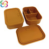 700ml square silicone fresh -keeping box office worker portable anti -string flavor lunch box solid color can be printed with logo