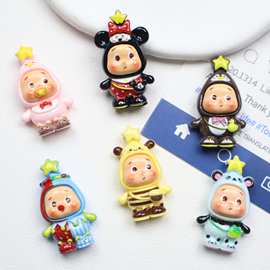 卡通星星男孩diy树脂配件饰品奶油胶发夹手机壳鞋扣钥匙扣吊坠配