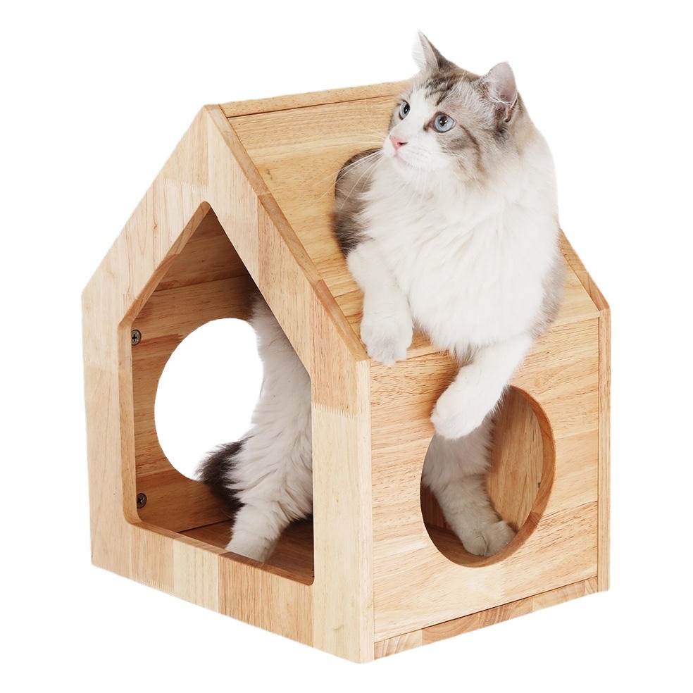 Nido para mascotas de madera simple creativo muebles de casa para gatos de pared de madera hábitat para gatos nido para gatos marco para gatos