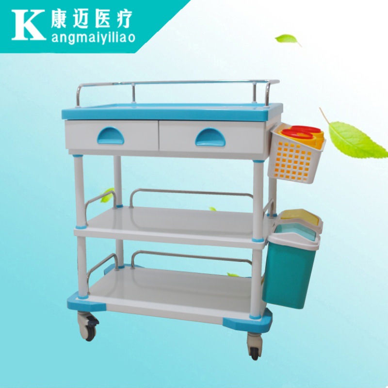 钢塑治疗车医用彩钢针剂输液处置换药器械仪器治疗推车