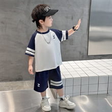 男童夏装短袖套装2025新款夏季薄款儿童装运动痞帅男孩时髦两件套