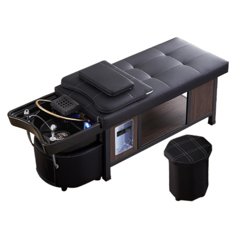 Cerámica de alta gama lavabo de cabeza terapia cama de lavado de cabello barbería especial lavabo de cabello masaje belleza todo en uno con circulación de agua fumigación