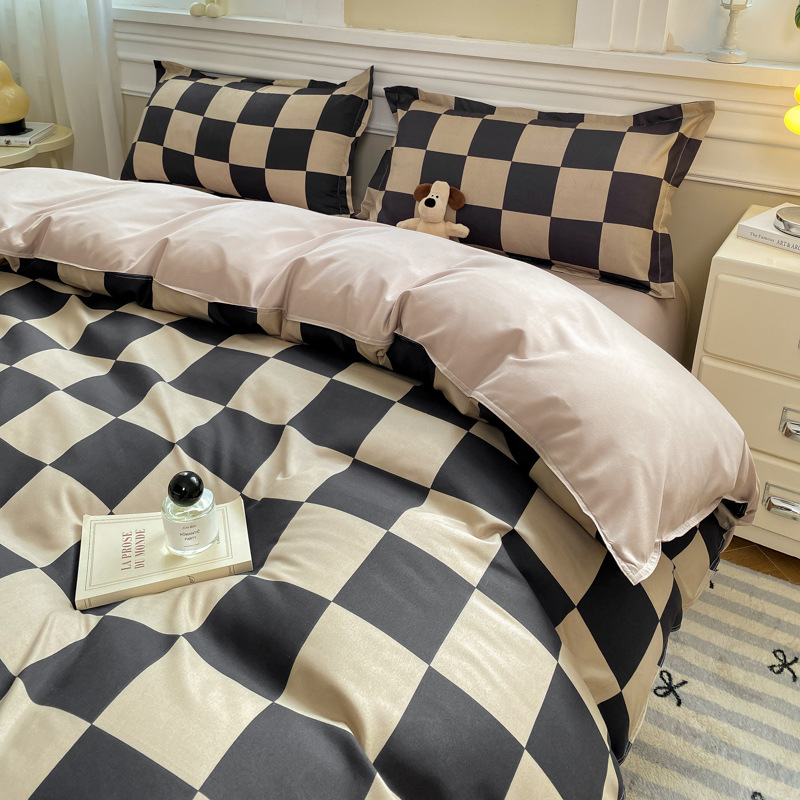 Completo letto 4 pezzi in cotone all'aloe vera con lenzuola_voghion.com