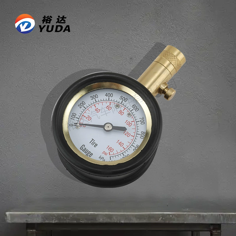 Yuda полностью медная оболочка указатель диска манометр автомобиль грузовик механический циферблат таблица обнаружения давления в шинах