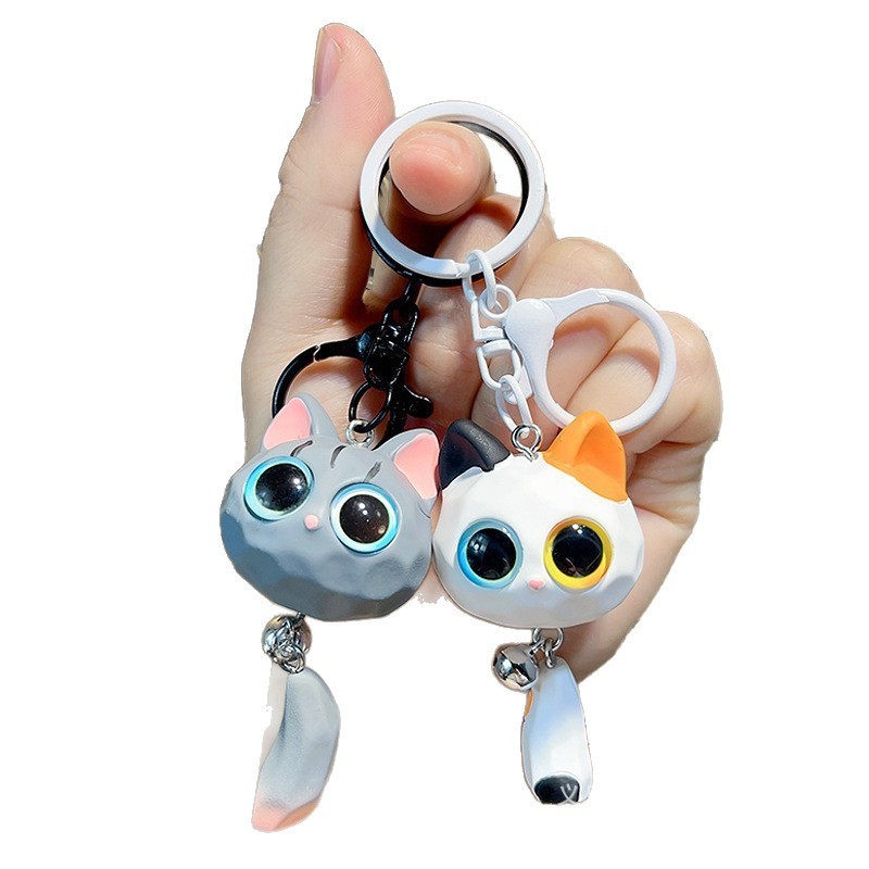 かわいいINS猫猫ペンダントキーホルダー携帯電話チェーンインターネットセレブモデル白黒グレー高価値パーソナライズされた漫画|undefined