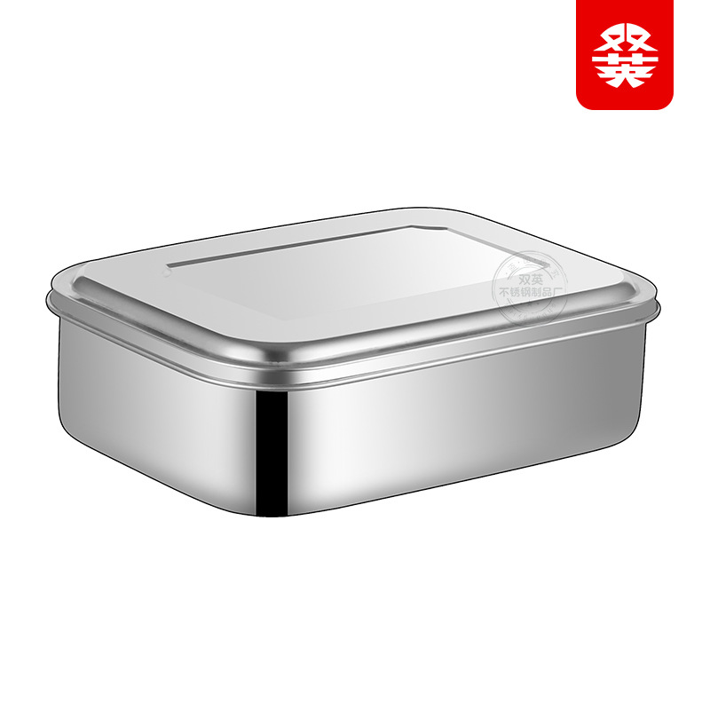 Amazon transfronterizo 304 rectangular de tres rejillas de acero inoxidable gran caja de almuerzo japonés caja de almuerzo separada más nítida al por mayor