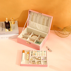 Large Capacity Solid Wood Locking Leather Box for High-End Watches, Badges, Jewelry, PU Leather Jewelry Storage Box