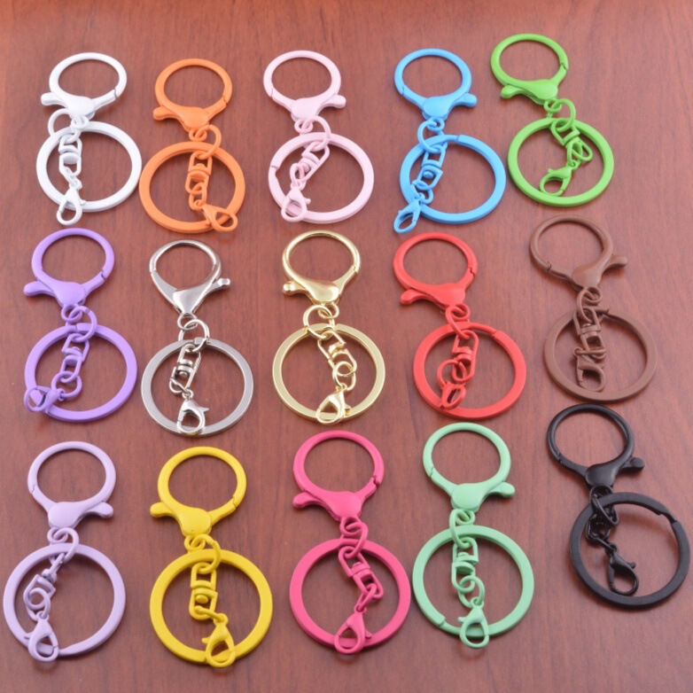Colorful Zinc Alloy Lobster Clasp Four-Piece Set DIY Pendant Paint Key Ring Toy Doll Jewelry Accessories Wholesale