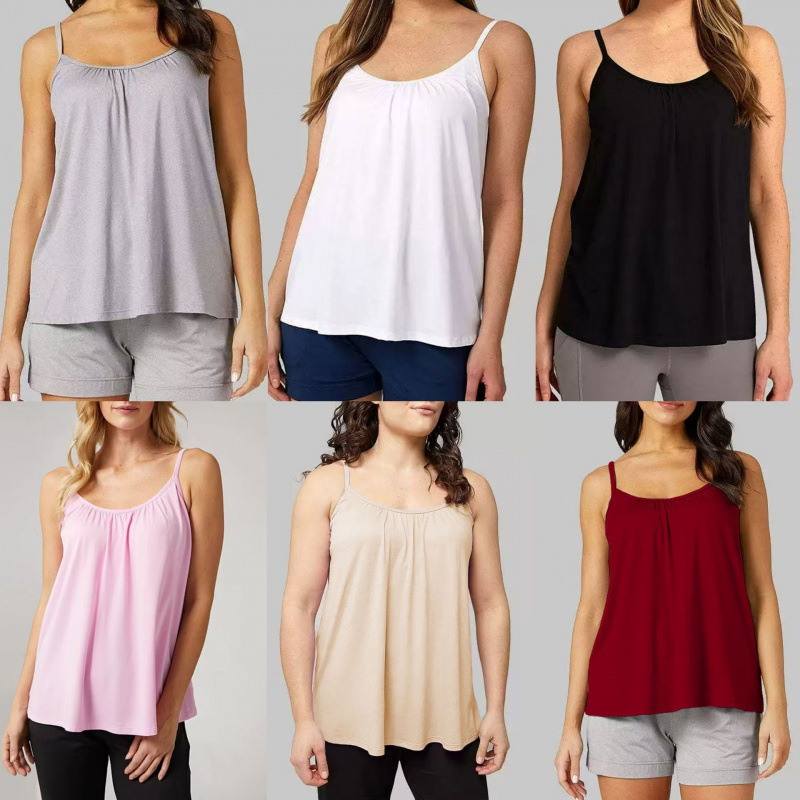 2023 Loose Version of Modal Wire-Free Bra-Free Cup All-In-One Camisole with Breast Pads for Women's Bottoming Yoga